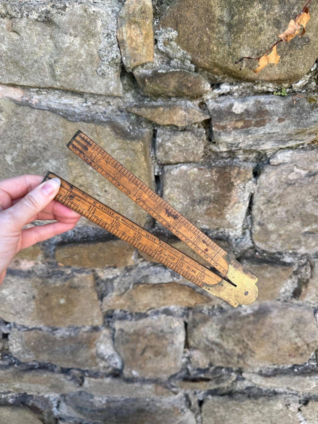 Vintage Two Fold Boxwood Ruler, J Rabone and Sons Folding Ruler, 1900s ...