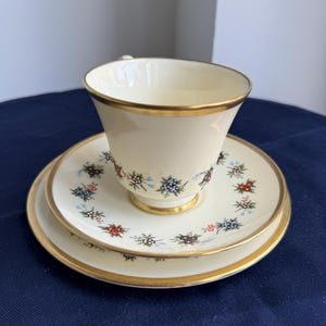 Vintage Minton Mirabeau Teacup Trio, Beautiful Vintage Teacup, Saucer and Side Plate, 6 Available
