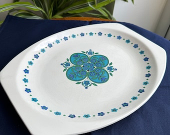 Beau plat de service vintage Ironstone des années 1960, assiette de service ovale