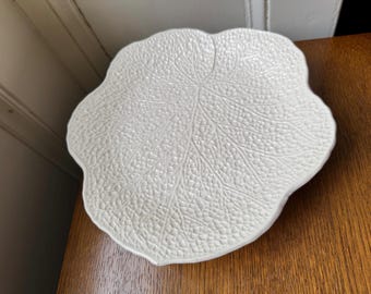 Vintage Shorter & Sons Cabbage Plate: Footed White Cake Stand