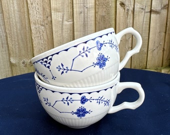 Tasses à thé (bleues) Masons Danemark, 2 tasses à thé à motifs bleus et blancs disponibles