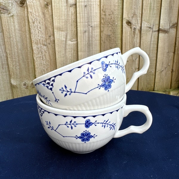 Masons Denmark (Blue) Teacups, 2 Available, Vintage Blue and White Patterned Teacups