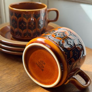 Beautiful Vintage Hornsea Pottery Heirloom Tea Cup and Saucers, Heirloom Set of 3, 1970s Vintage Tea Cup Set
