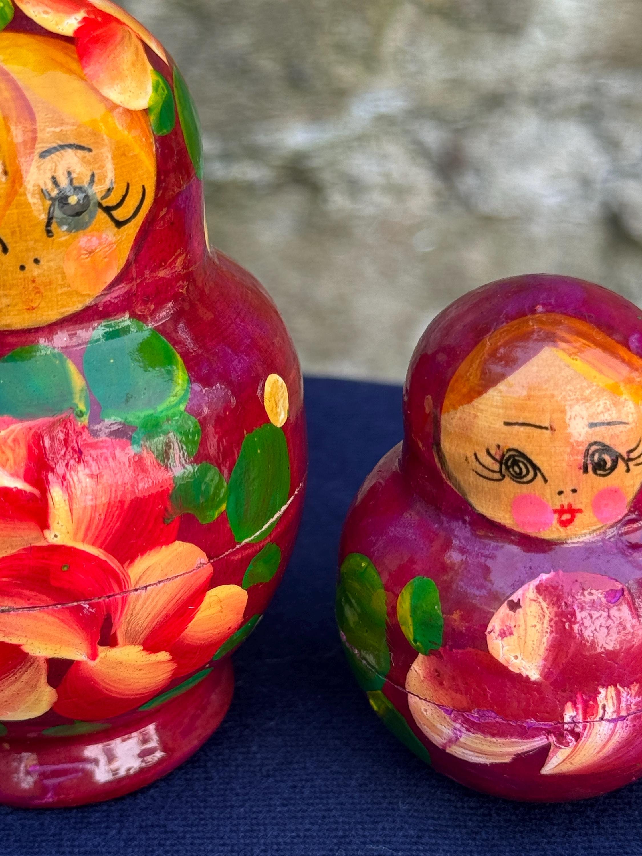 ロシア人形、マトリョーシカ人形、ヴィンテージハンドメイド、子供部屋