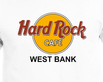 Hard Rock Cafe West Bank T-Shirt Unisex Gildan Softstyle White TShirt Gaza Strip Palestine Israel Gift Heavy Rock 70's 80's Offensive Tee