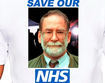 Harold Shipman Save the NHS T-shirt seriemoordenaar Gildan Softstyle tshirt seriële parodie leuk cadeau nieuwigheid 70's 80's 90's Doctor Death DR Tee