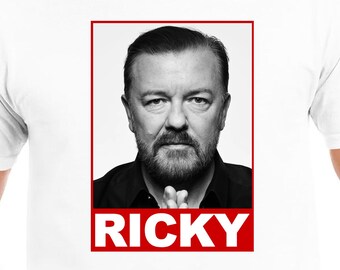 OBÉIR Ricky Gervais T-shirt génie de la comédie Gildan Softstyle T-shirt debout parodie cadeau amusant nouveauté t-shirt extras Derek Steven Merchant