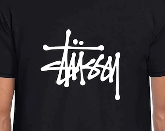 Stussy Logo T-shirt classique unisexe Gildan Softstyle Tshirt Skate Street Wear Punk Fun cadeau années 90 Tee skateboard Graffiti blanc noir