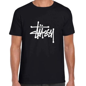 Stussy Logo Classic T-Shirt Unisex Gildan Softstyle Tshirt Skate Street Wear Punk Fun Geschenk 90er 00er T-Shirt Graffiti Weiß Schwarz Bild 2