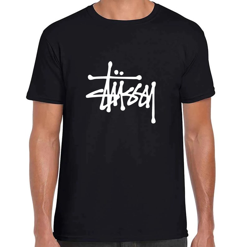 Stussy Logo Classic T-Shirt Unisex Gildan Softstyle Tshirt Skate Street Wear Punk Fun Gift 90's 00's Tee Skateboard Graffiti White Black zdjęcie 2