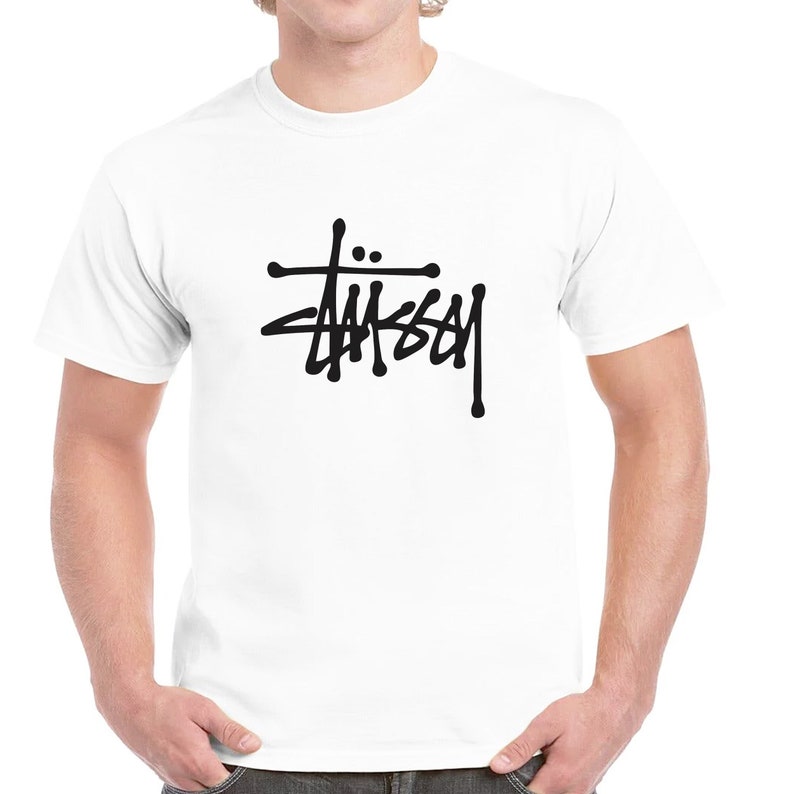 Stussy Logo Classic T-Shirt Unisex Gildan Softstyle Tshirt Skate Street Wear Punk Fun Gift  90's 00's Tee Skateboard Graffiti White Black