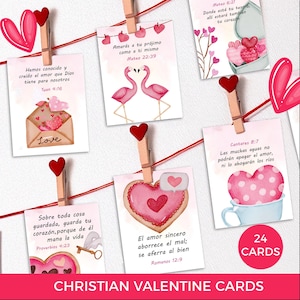 Christian Valentine's Day Cards Game, Valentine's Day Bible Verses Greeting Cards, Printable Watercolor and Love Flashcards