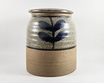 Irish studio pottery lidded pot; Healy Pottery storage canister; thrown clay jar