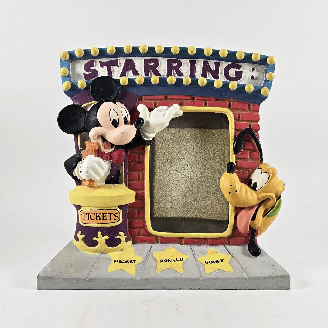 Disney Photo Frame Mickey Mouse and Pluto; Resin Tabletop Frame Mickey ...