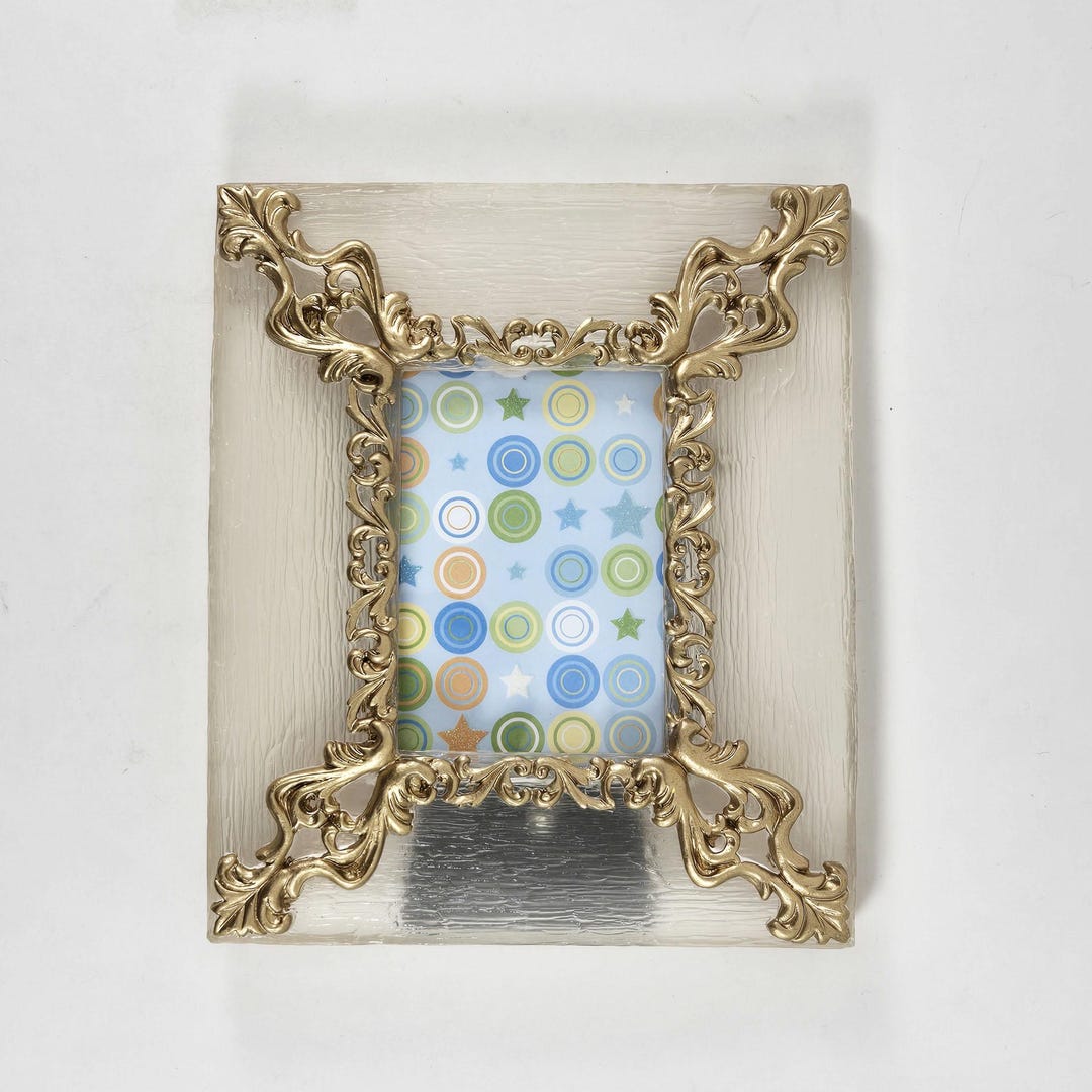 Gamour Frame Ornamental Resin Photo Frame; Glamour Frame With Glass, Gold Ornate ...