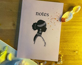 Zuid-Aziatisch notitieboek | Desi-dagboekcadeau, Indiaas grafisch briefpapier