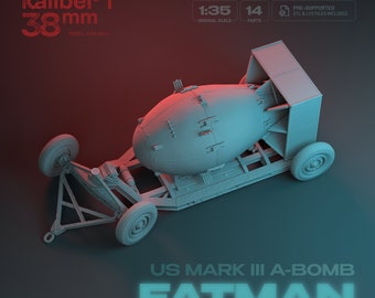 US Mark III A-Bomb "Fatman" op trailer (Legacy-editie) | Klaar om af te drukken, vooraf ondersteunde STL-bestanden