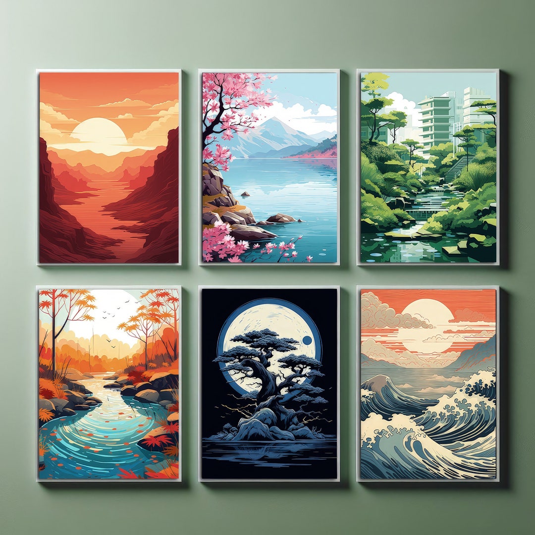 Japandi Minimalist Nature Wall Art Zen Garden Wall Art Scandinavian ...