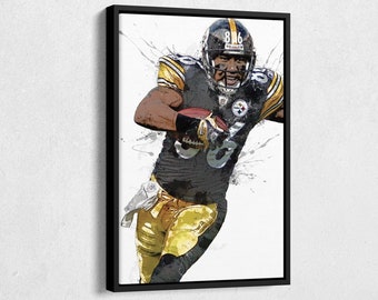 Hines Ward Poster Pittsburgh Steelers Painting Football Hand Made Posters Canvas Print Kids Wall Art Home Man Cave Gift Decor