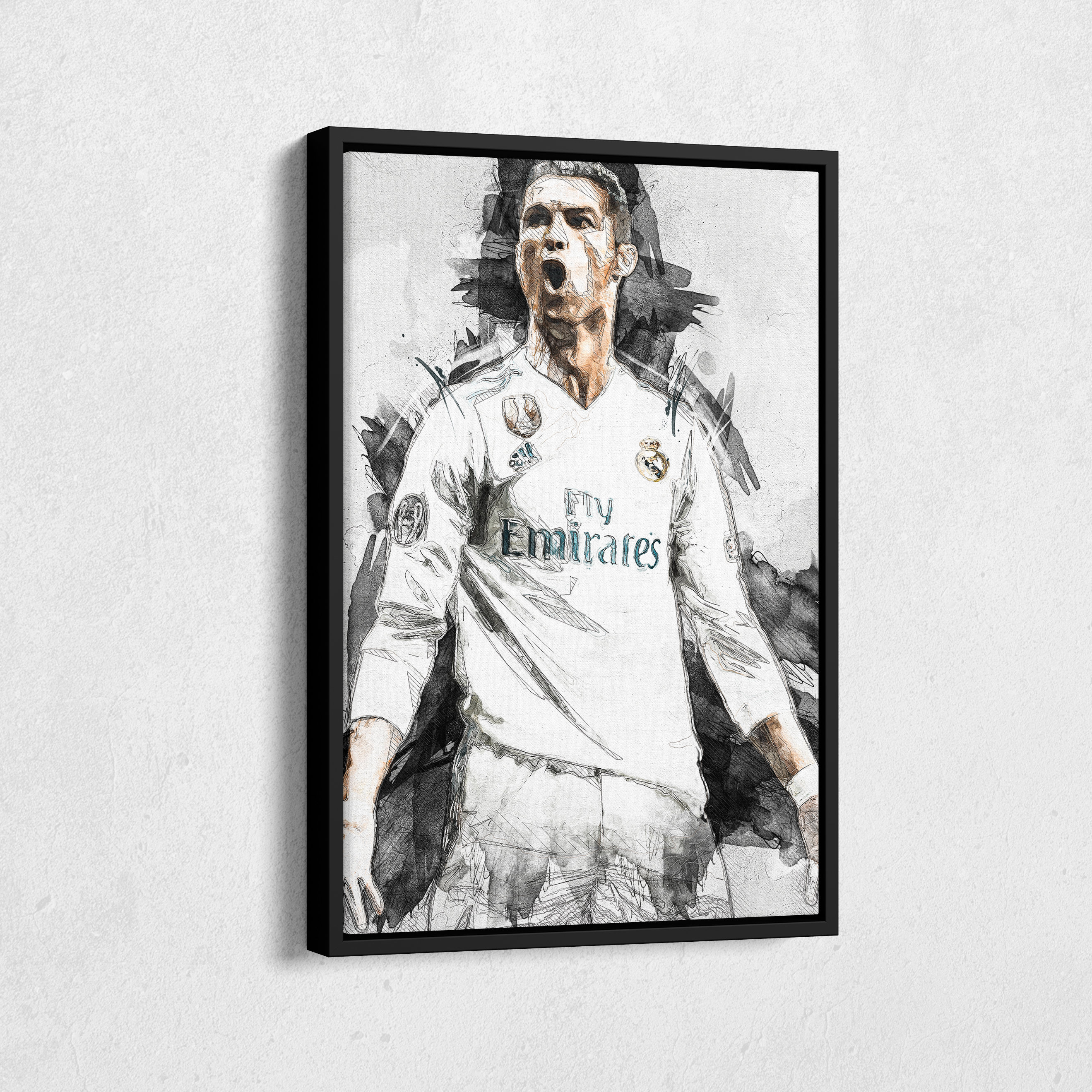 Cristiano Ronaldo Poster Real Madrid Soccer Player Hand Made Posters Canvas Framed Print Wall Kids Art Man Cave Gift Home Decor