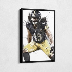 Troy Polamalu Poster Pittsburgh Steelers Football Painting Hand Made Posters Canvas Print Kids Wall Art Man Cave Gift Home Decor