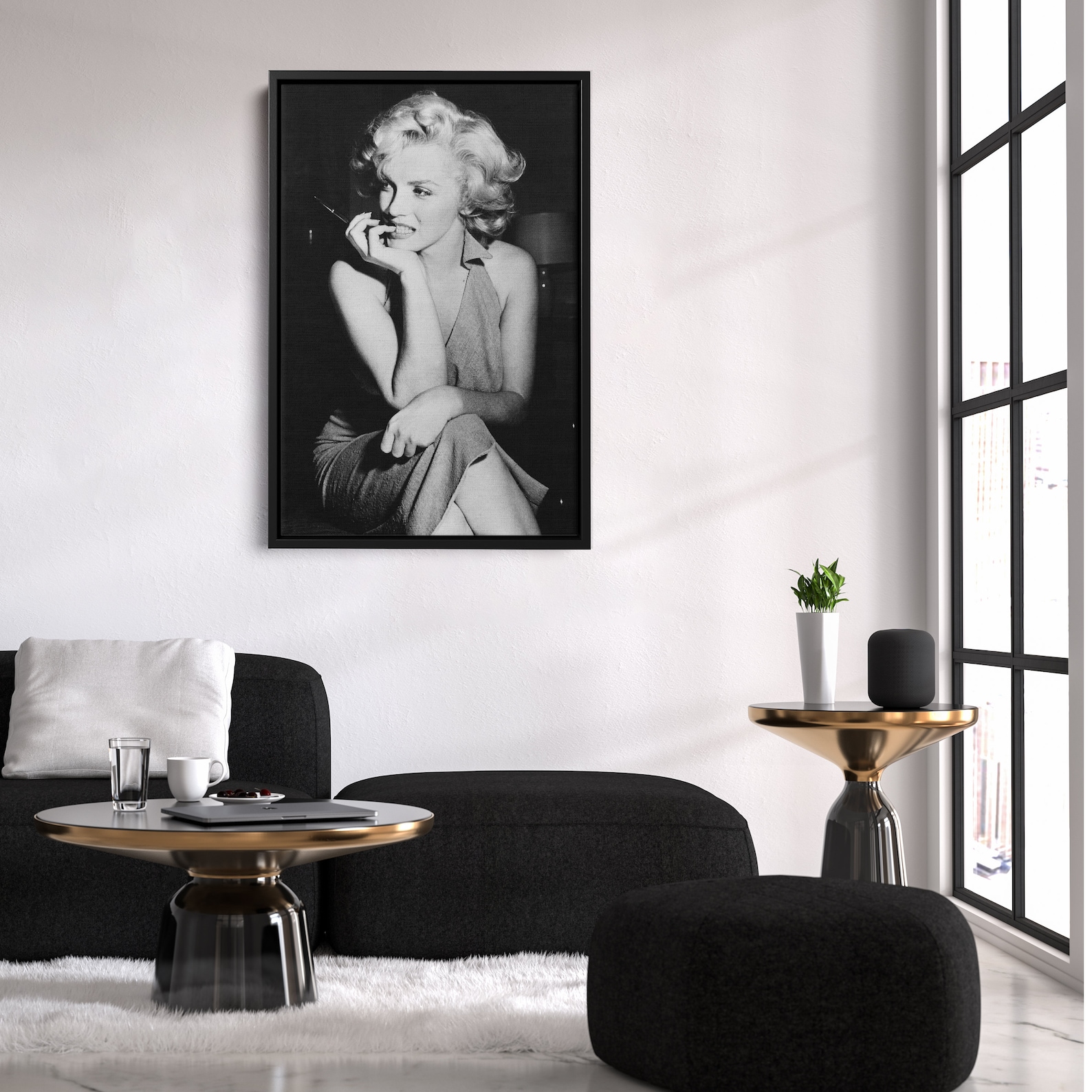 Marilyn Monroe Poster Black and White Actress Model Singer Hand Made ...
