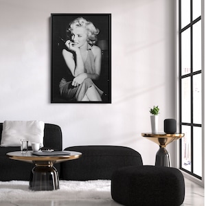 Marilyn Monroe Poster Black and White Actress Model Singer Hand Made ...