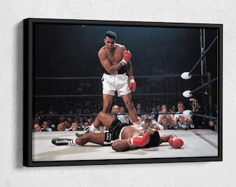 Muhammad Ali vs Sonny Liston Poster Phantom punch Hand Made Posters Canvas Print Wall Art Home Decor