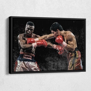 Julio Cesar Chavez vs Meldrick Taylor Poster Boxing Painting Hand Made Posters Canvas Print Wall Art Home Man Cave Gift Decor