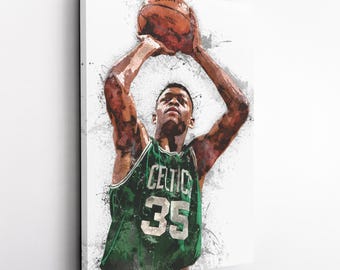 Reggie Lewis Canvas Print Boston Celtics Wall Art, NBA Decor for