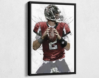 Matt Ryan Poster Atlanta Falcons Football Painting Hand Made Posters Canvas Print Kids Wall Art Home Man Cave Gift Decor