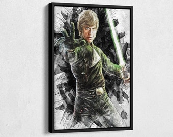 Luke Skywalker Poster Star Wars Movie Painting Hand Made Posters Canvas Print Kids Wall Art Man Cave Gift Home Decor