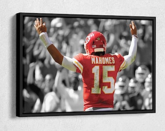 Patrick Mahomes Touchdown Celebration Poster Kansas City Chiefs Football Hand Made Posters Canvas Print Wall Art Home Decor