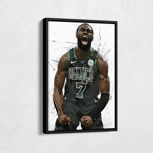 Jaylen Brown Poster Boston Celtics Basketball Painting Hand Made Posters Canvas Print Kids Wall Art Man Cave Gift Home Decor