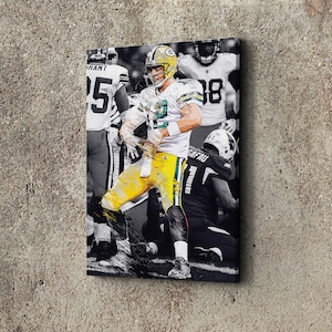 Aaron Rodgers Belt Celebration Poster Green Bay Packers NFL Hand Made Posters Canvas Print Kids Wall Art Man Cave Gift Home Decor