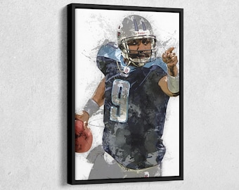 Steve McNair Canvas Print - Tennessee Titans Wall Art, NFL Decor for Home & Man Cave, Football Gift, Framed Poster