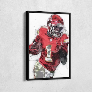 Xavier Worthy Canvas Print - Kansas City Chiefs Wall Art, NFL Decor for Home & Man Cave, Football Gift, Framed Poster
