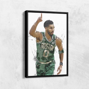 Jaylen Brown Poster Boston Celtics Basketball Painting Hand Made Posters Canvas Print Kids Wall Art Man Cave Gift Home Decor