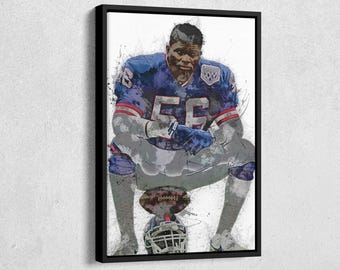 Lawrence Taylor Canvas Print - New York Giants Wall Art, NFL Decor for Home & Man Cave, Football Gift, Framed Poster