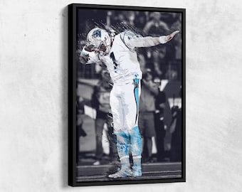 Cam Newton Poster Carolina Panthers Football Hand Made Posters Canvas Print Kids Wall Art Home Man Cave Gift Decor