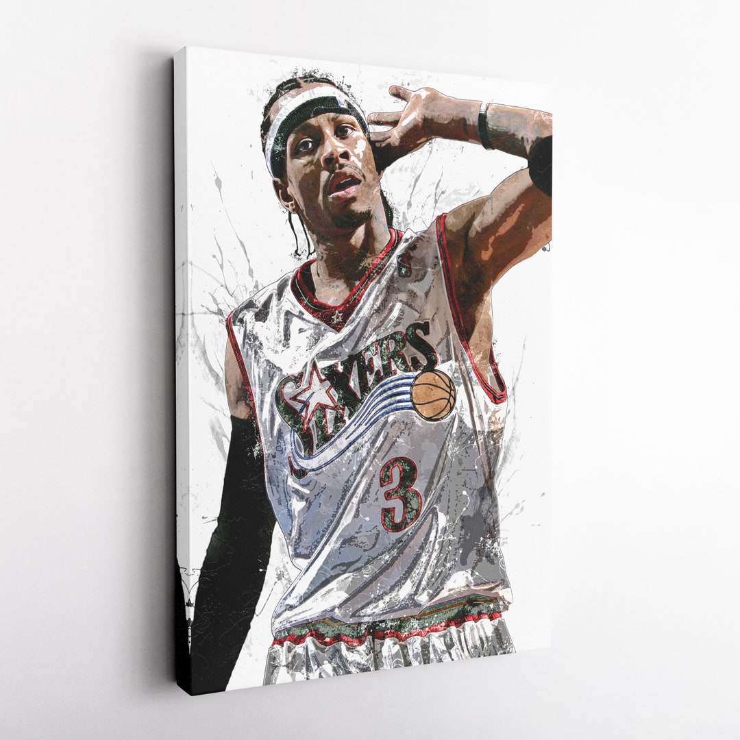 Allen Iverson Art Poster Philadelphia 76ers Basketball Hand Made ...