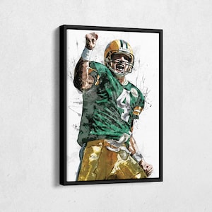 Brett Favre Poster Green Bay Packers Football Painting Hand Made Posters Canvas Print Kids Wall Art Man Cave Gift Home Decor