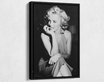 Marilyn Monroe Poster Black and White Actress Model Singer Hand Made Posters Canvas Print Wall Art Home Decor