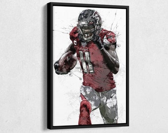 Julio Jones Poster Atlanta Falcons Football Painting Hand Made Posters Canvas Print Kids Wall Art Man Cave Gift Home Decor