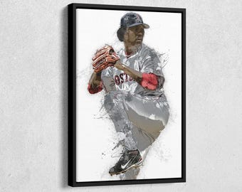 Pedro Martinez Canvas Print - Boston Red Sox Wall Art,  Legend Decor for Home & Man Cave, Baseball Gift, Framed Poster