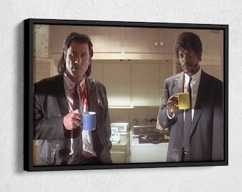 Pulp Fiction Coffee Break Poster Gangsta Movie Hand Made Posters Canvas Print Wall Art Home Decor