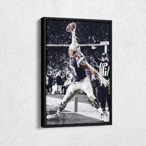 Rob Gronkowski Spiking the Ball New England Patriots American Football Hand Made Posters Canvas Print Kids Wall Art Man Cave Gift Home Decor