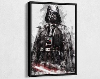 Darth Vader Poster Star Wars Movie Painting Hand Made Posters Canvas Print Kids Wall Art Man Cave Gift Home Decor