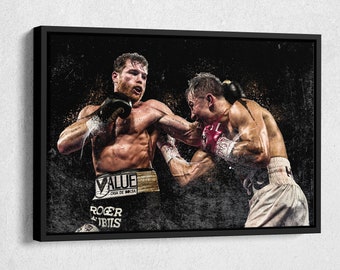 Canelo Álvarez VS Gennady Golovkin Poster Boxing Painting Hand Made Posters Canvas Print Wall Art Home Man Cave Gift Decor