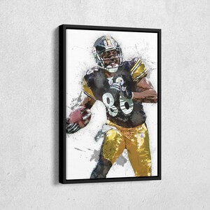 Hines Ward Canvas Print - Pittsburgh Steelers Wall Art, NFL Decor for Home & Man Cave, Football Gift, Framed Poster